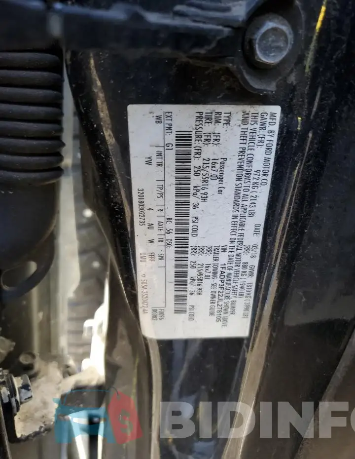 1FADP3F22JL278105 Photo# 12