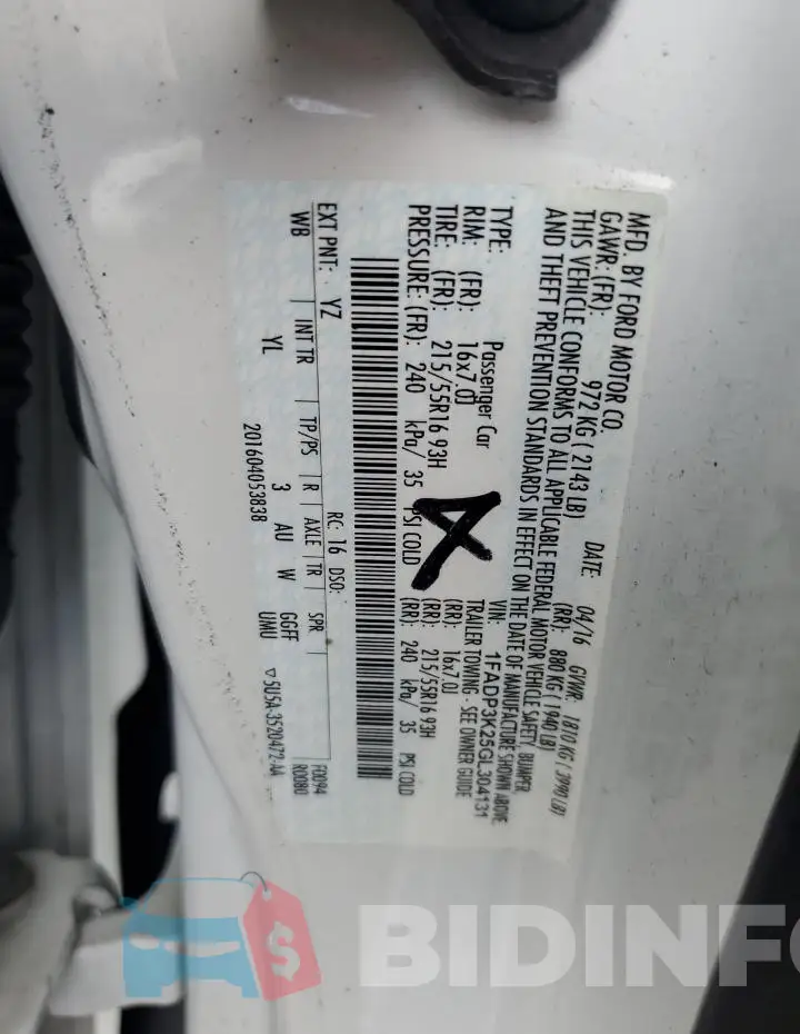 1FADP3K25GL304131 Photo# 14