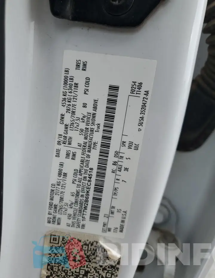 1FT7W2B69KEC84518 Photo# 12