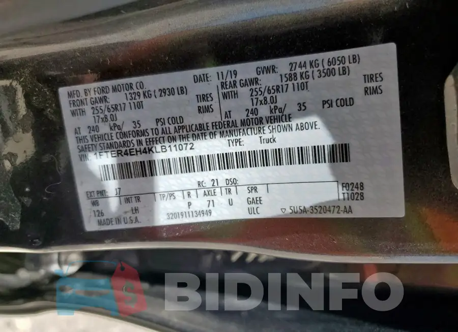 1FTER4EH4KLB11072 Photo# 12