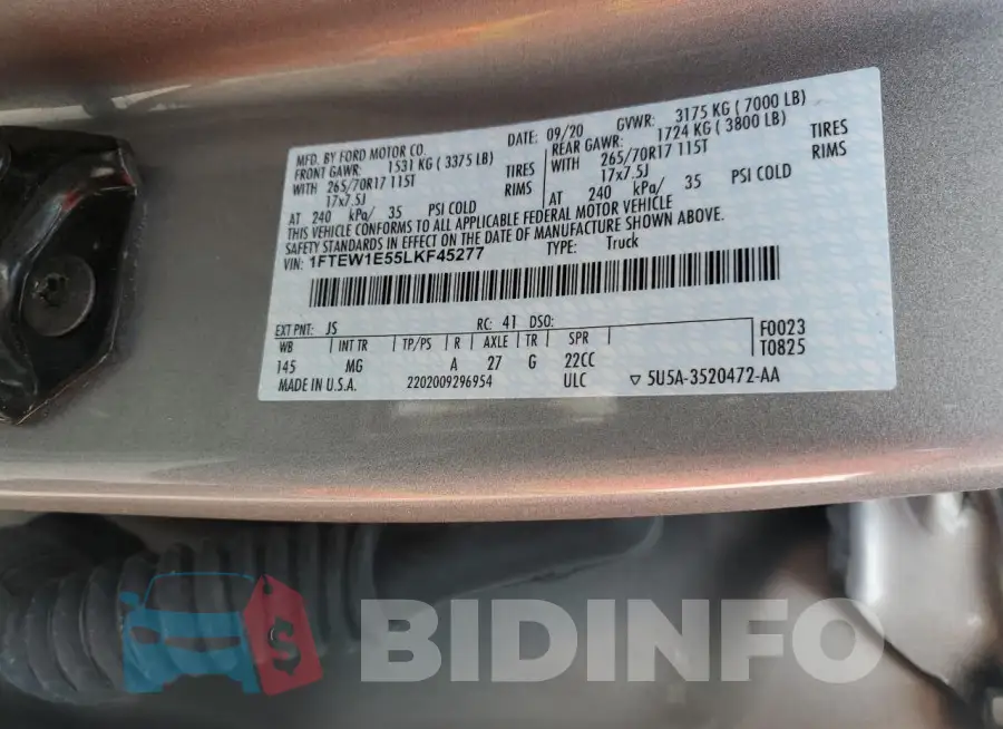 1FTEW1E55LKF45277 Photo# 12
