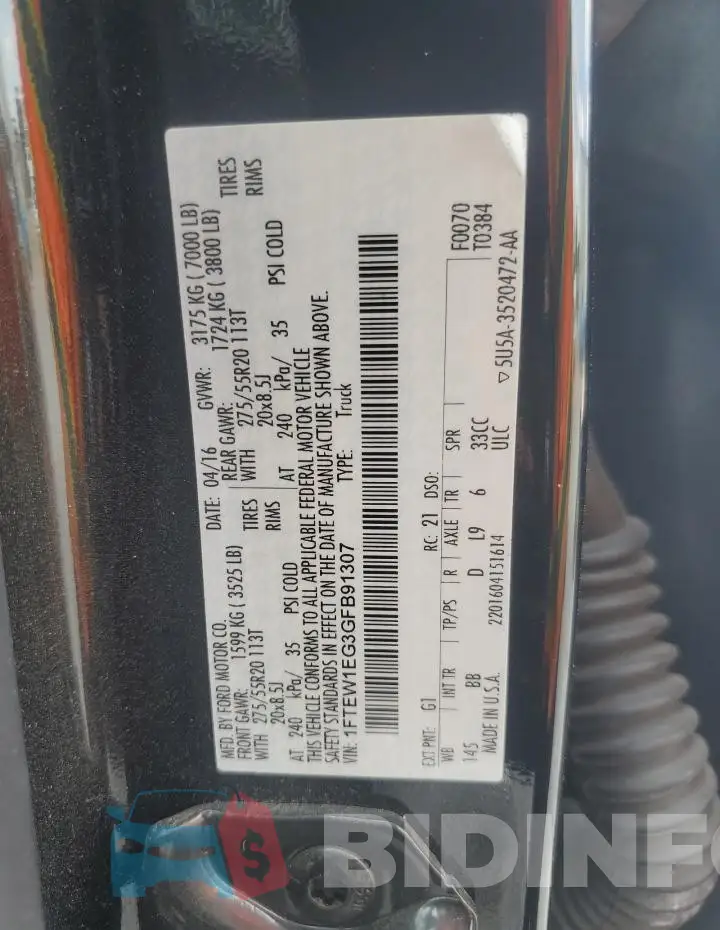 1FTEW1EG3GFB91307 Photo# 12