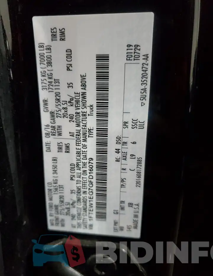 1FTEW1EG7GFD16079 Photo# 13