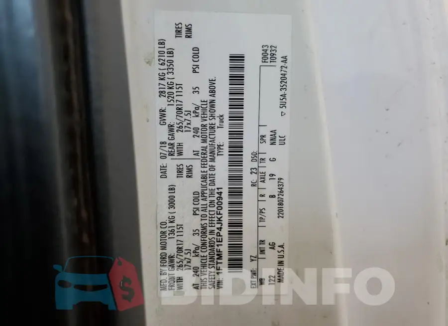 1FTMF1EP4JKF00941 Photo# 12