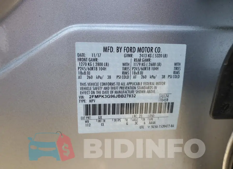 2FMPK3G96JBB27832 Photo# 13