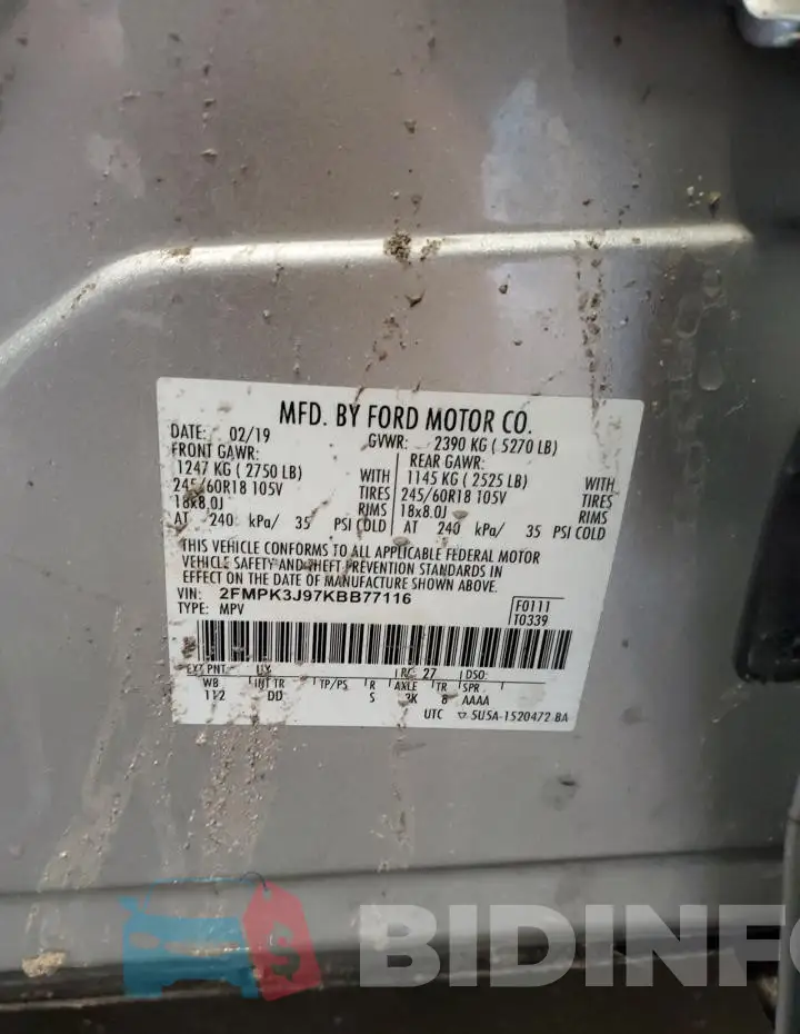 2FMPK3J97KBB77116 Photo# 13