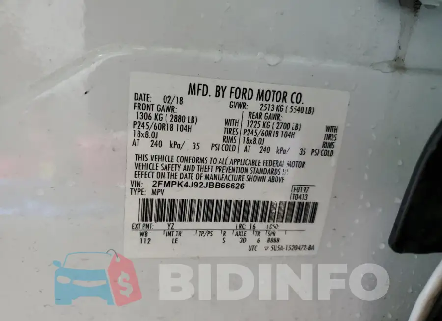 2FMPK4J92JBB66626 Photo# 13