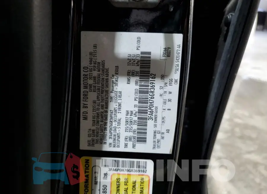 3FA6P0H76GR369162 Photo# 12