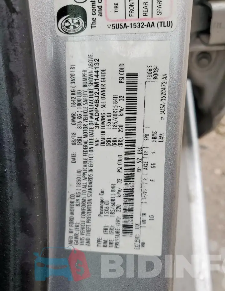 3FADP4BJ2JM144132 Photo# 13