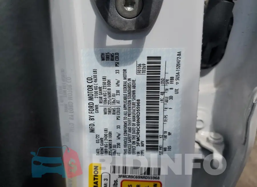 3FMCR9C69NRD55968 Photo# 13