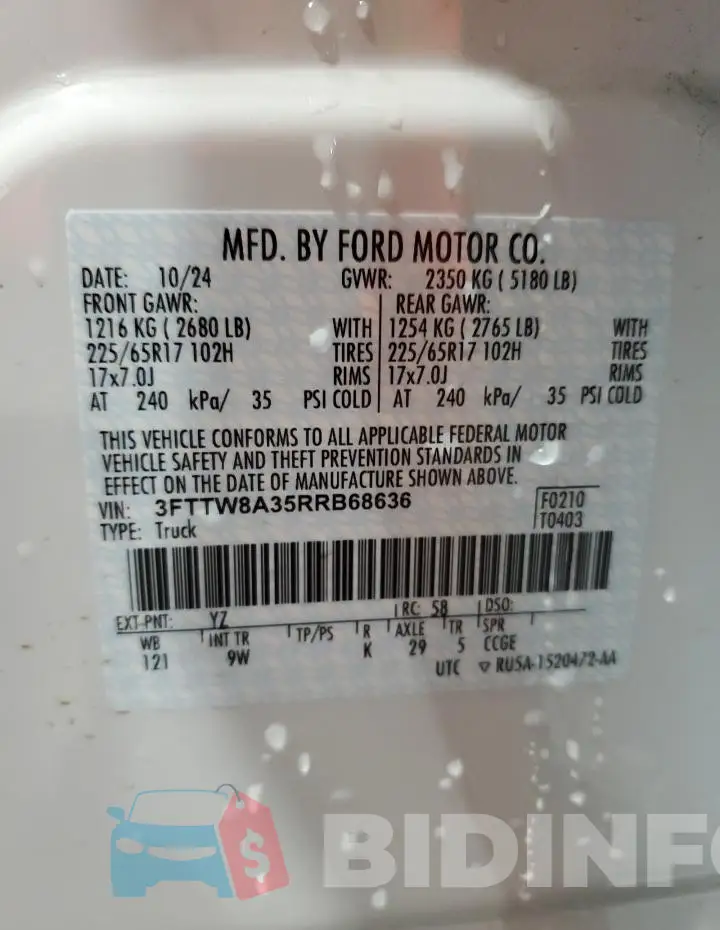 3FTTW8A35RRB68636 Photo# 13