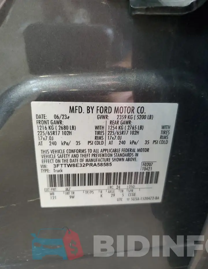 3FTTW8E32PRA58585 Photo# 12