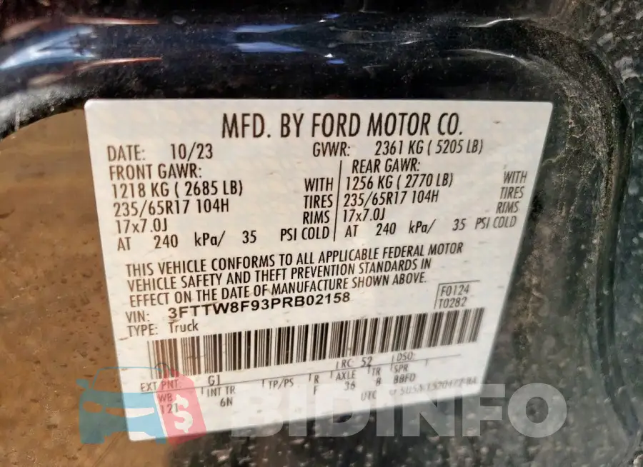 3FTTW8F93PRB02158 Photo# 12