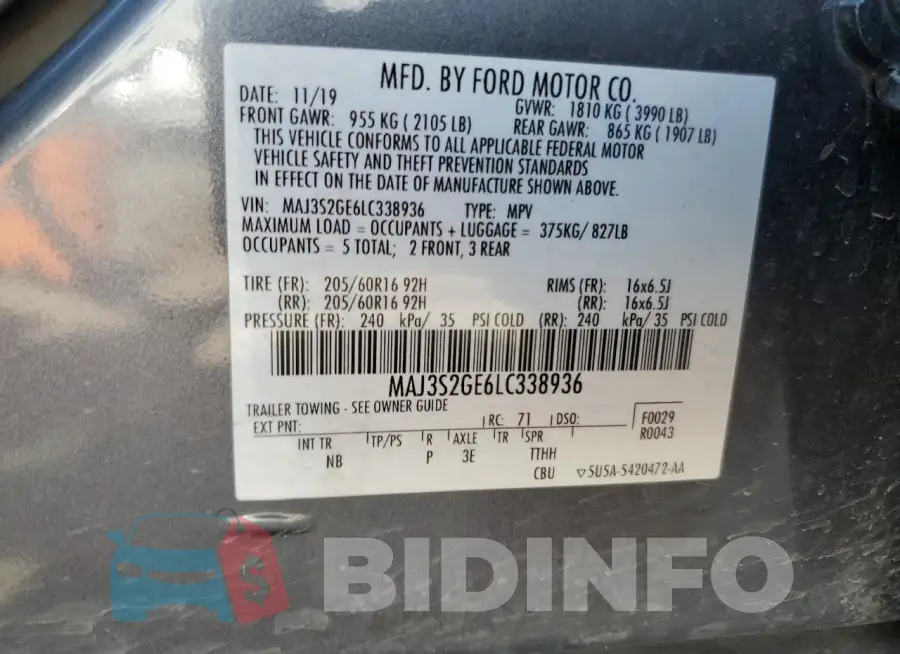 MAJ3S2GE6LC338936 Photo# 12