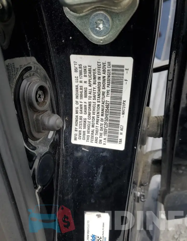 19XFC2F50HE054627 Photo# 12