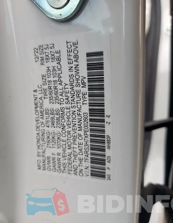 7FARS3H7XPE002603 Photo# 14