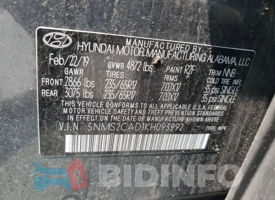 5NMS2CAD1KH093992 Photo# 13