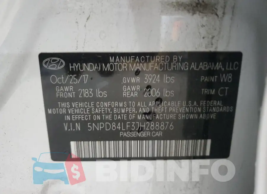 5NPD84LF3JH288876 Photo# 12