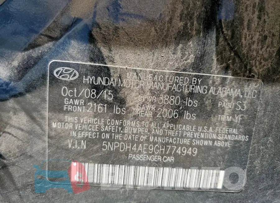 5NPDH4AE9GH774949 Photo# 12