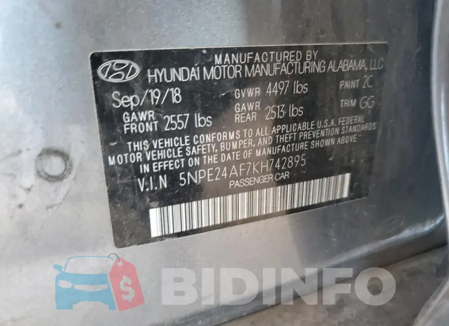 5NPE24AF7KH742895 Photo# 12