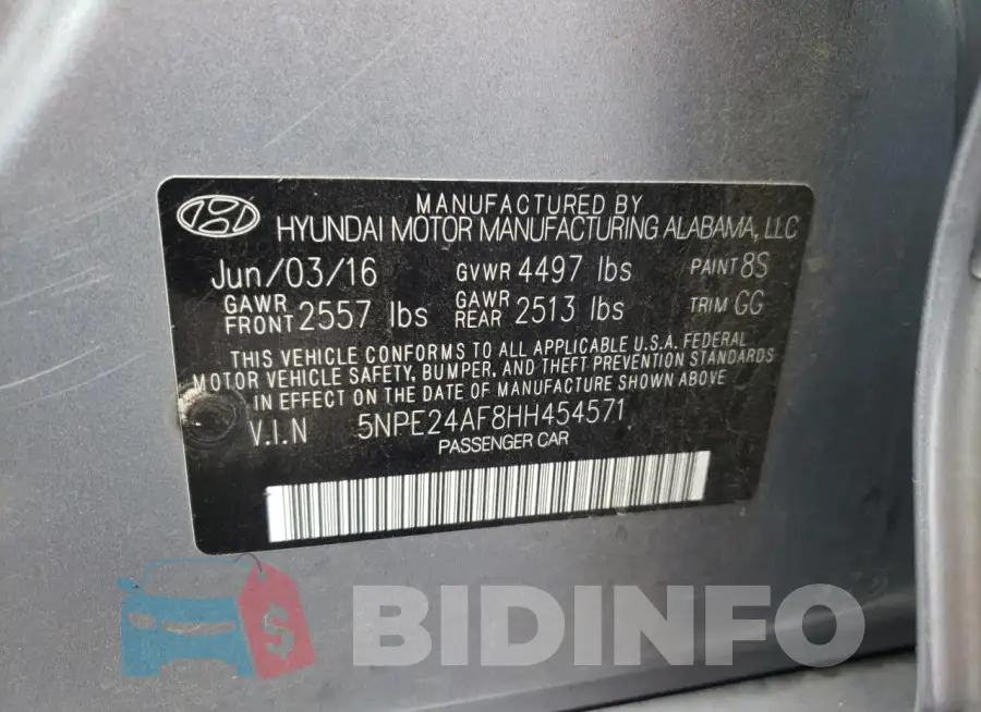 5NPE24AF8HH454571 Photo# 10