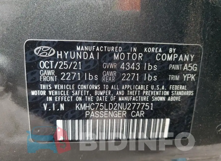 KMHC75LD2NU277751 Photo# 13