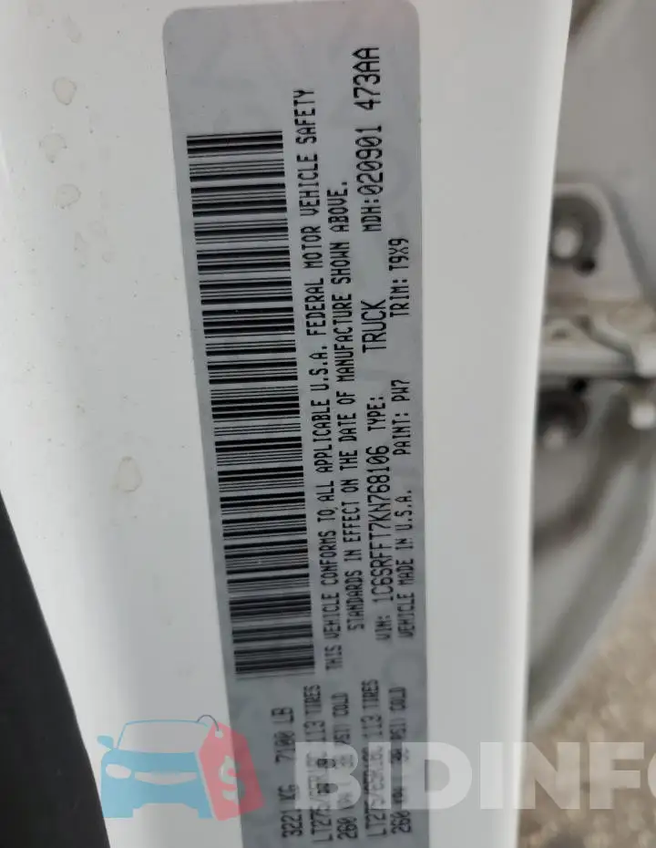 1C6SRFFT7KN768106 Photo# 12