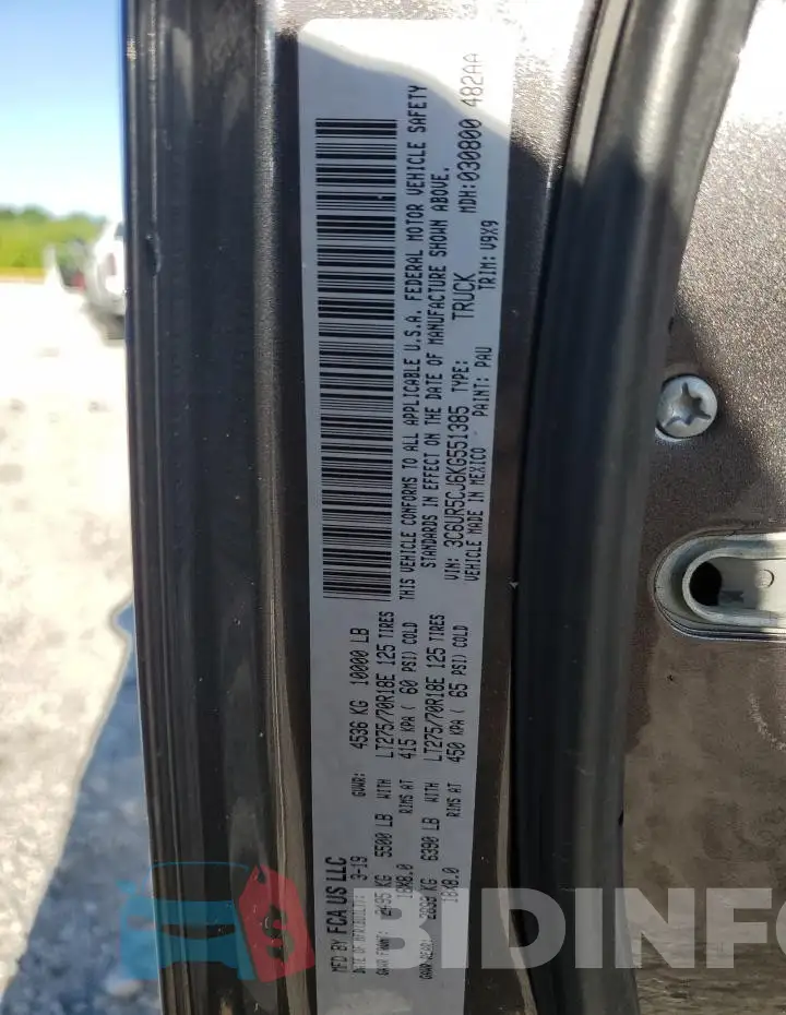 3C6UR5CJ6KG551385 Photo# 12