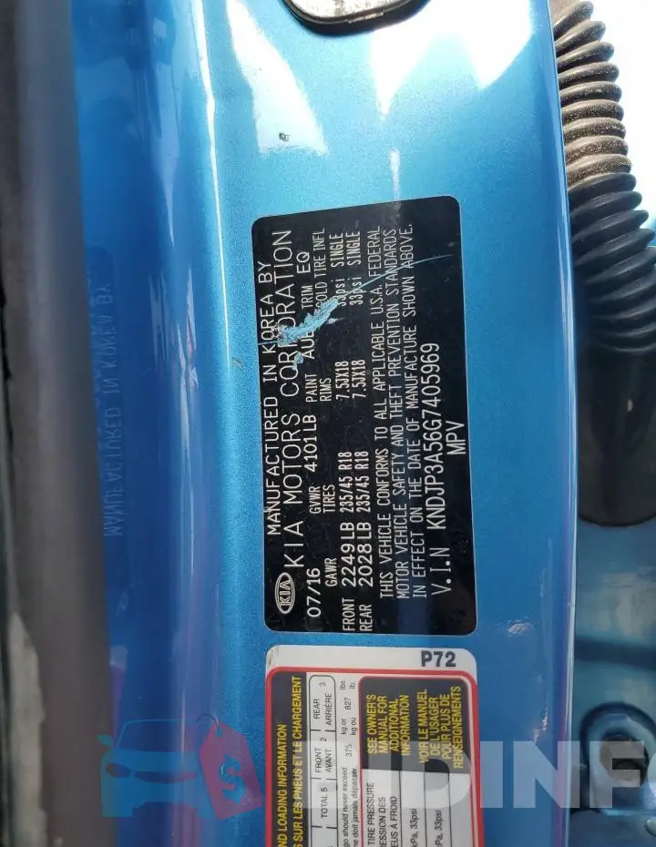 KNDJP3A56G7405969 Photo# 13