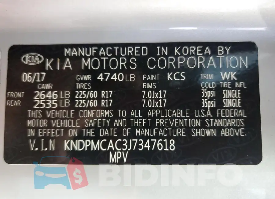 KNDPMCAC3J7347618 Photo# 13