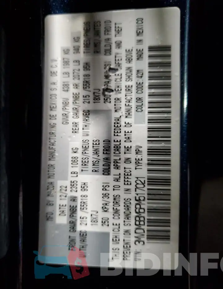 3MVDMBBM6PM517021 Photo# 14