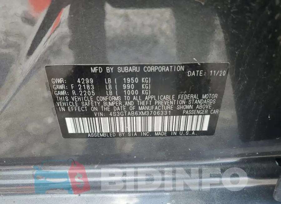 4S3GTAB6XM3706331 Photo# 12