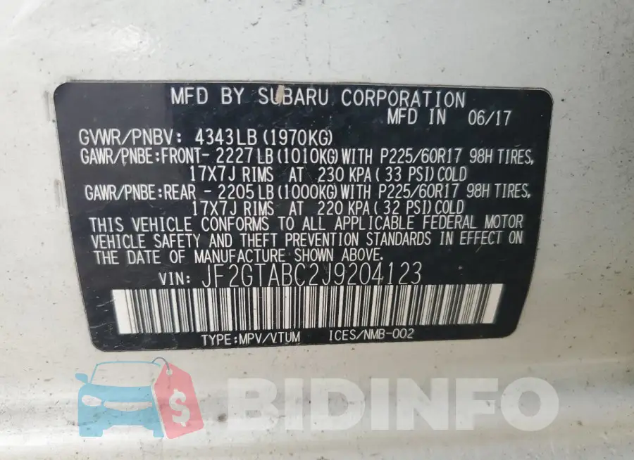 JF2GTABC2J9204123 Photo# 13