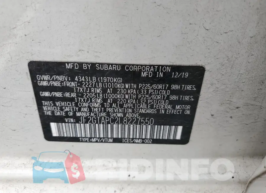JF2GTAPC2L8227550 Photo# 13