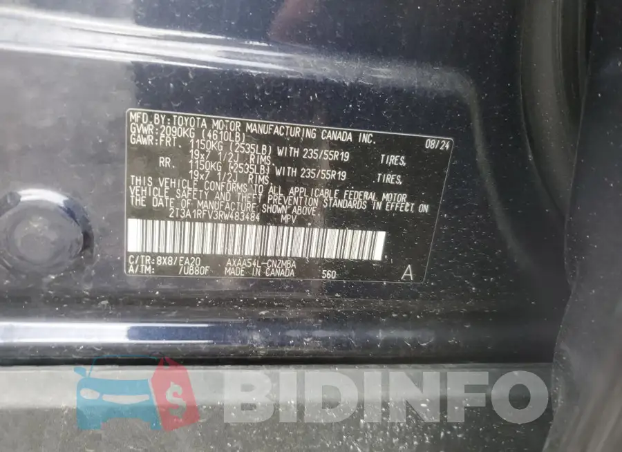 2T3A1RFV3RW483484 Photo# 12