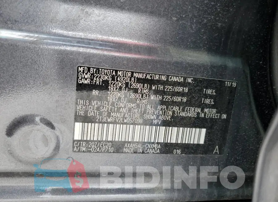 2T3EWRFV2LW057098 Photo# 12