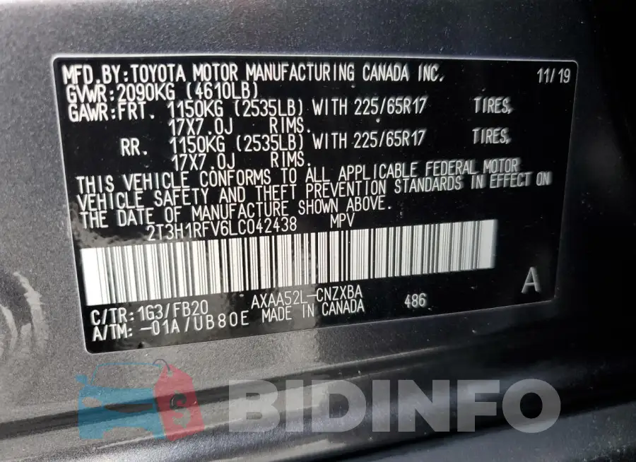 2T3H1RFV6LC042438 Photo# 12