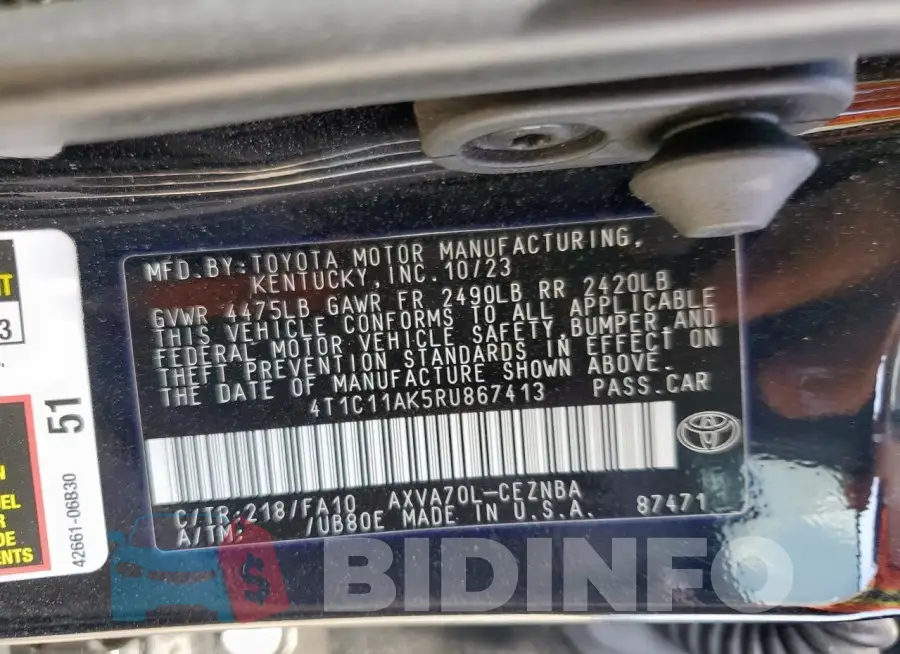 4T1C11AK5RU867413 Photo# 13