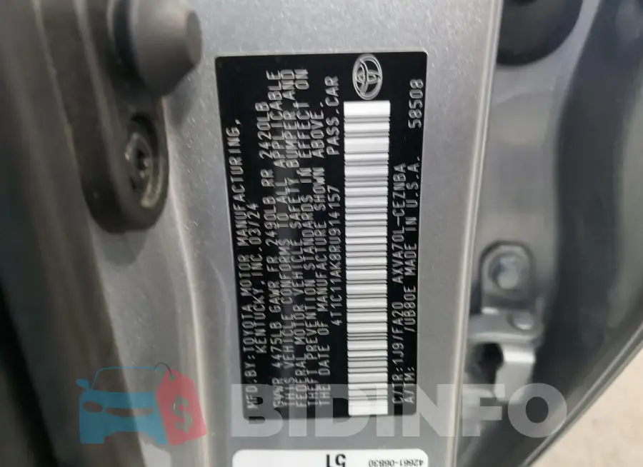 4T1C11AK8RU914157 Photo# 12