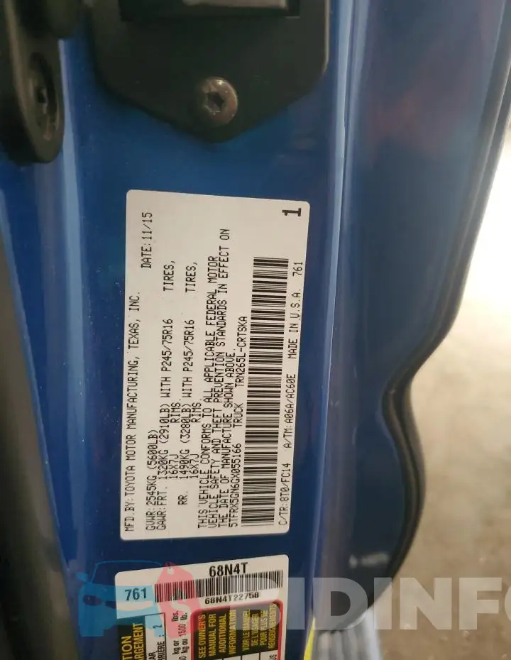 5TFRX5GN6GX055166 Photo# 12