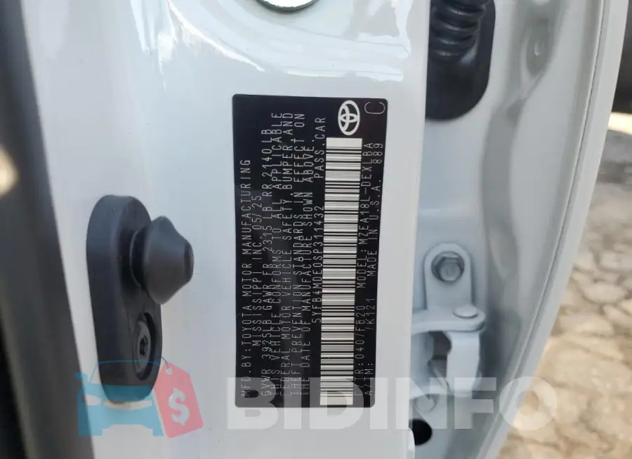 5YFB4MDE0SP311432 Photo# 12