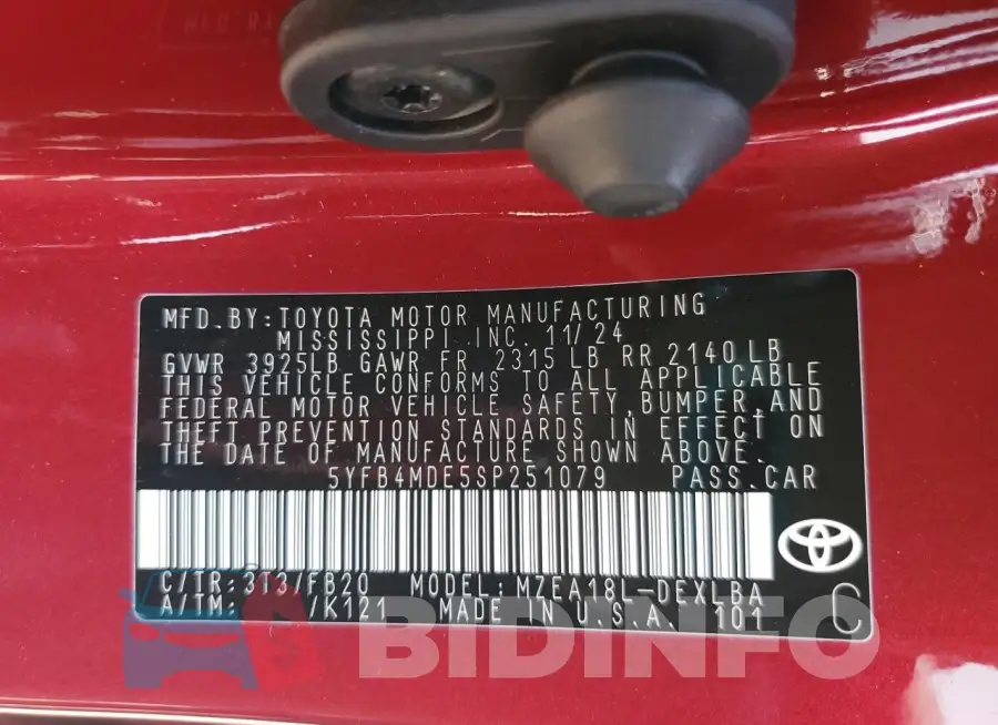 5YFB4MDE5SP251079 Photo# 13