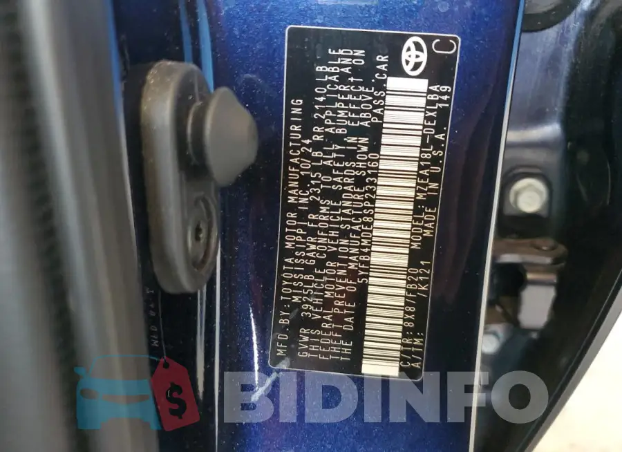 5YFB4MDE8SP233160 Photo# 12