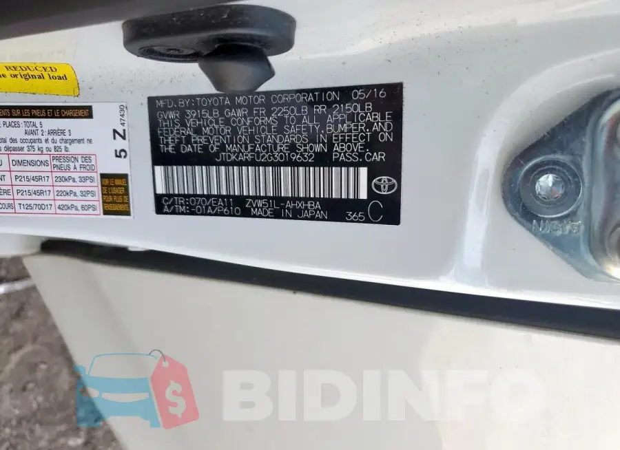 JTDKARFU2G3019632 Photo# 12