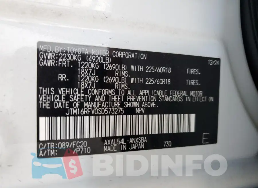 JTM16RFV0SD573275 Photo# 13