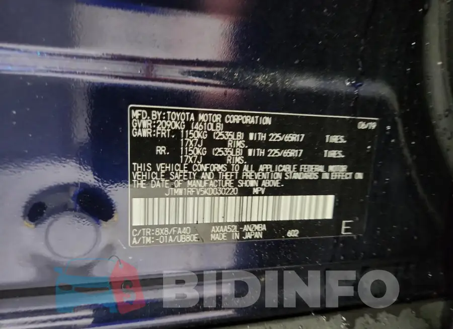 JTMW1RFV5KD030220 Photo# 13