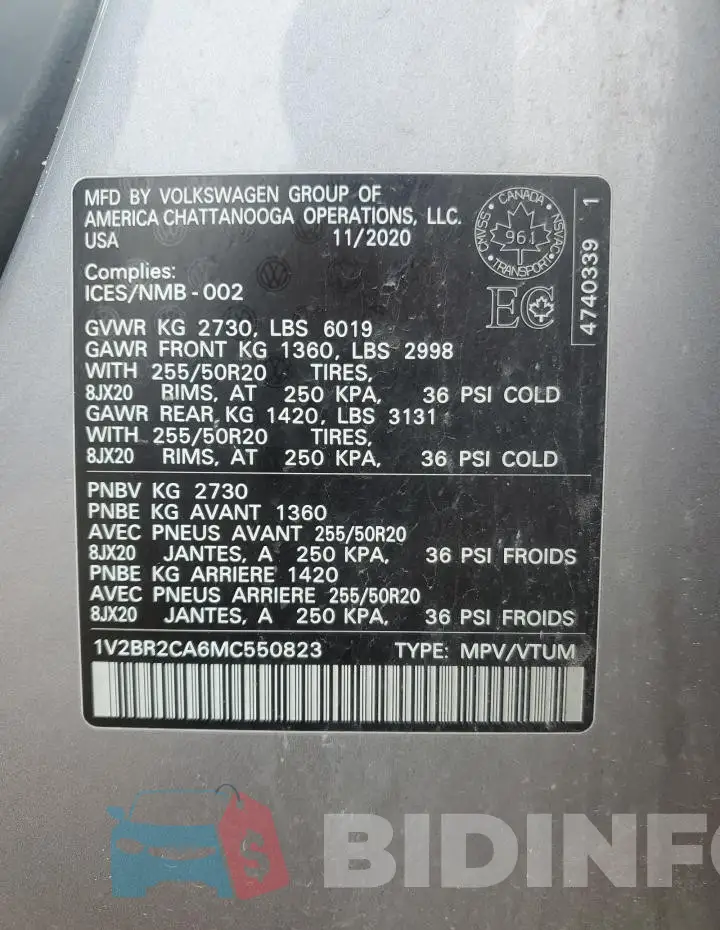 1V2BR2CA6MC550823 Photo# 14