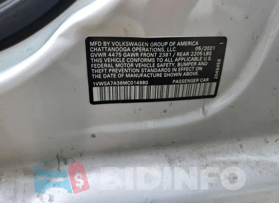 1VWSA7A36MC014980 Photo# 12