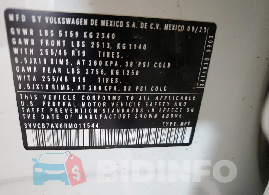 3VVCB7AX6RM011544 Photo# 13