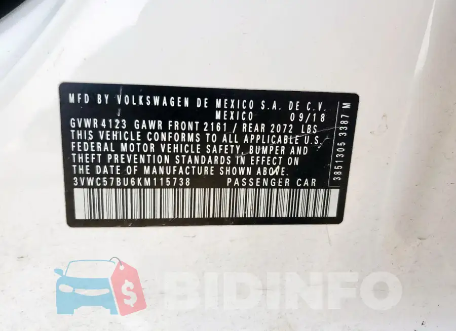 3VWC57BU6KM115738 Photo# 12